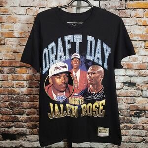 Mitchell and Ness Jalen Rose Denver Nuggets Draft Day T Shirt Men's Medium